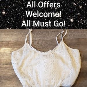 White Crochet Lace Spaghetti Strap Romper